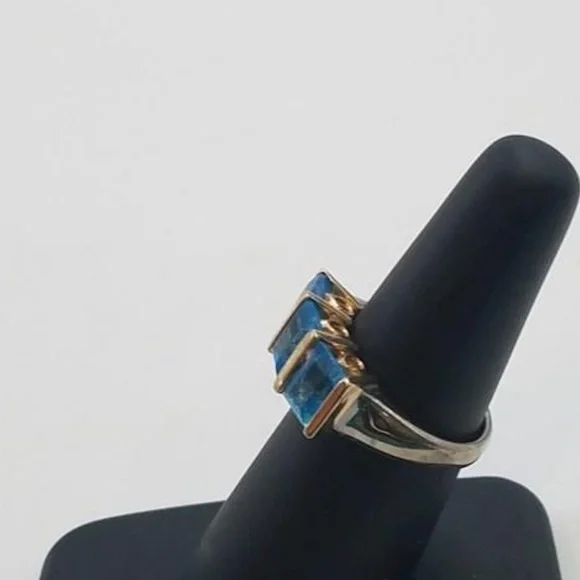 ❤️Estate Vintage London Topaz Sterling ring, size 5.75 - Picture 2 of 7